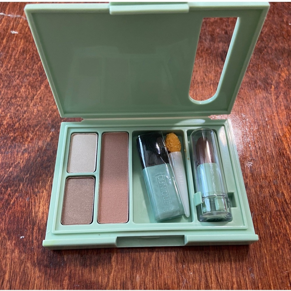 vintage Clinique Makeup Palette Eyeshadow Duo Blush Lipstick Mini Nude bronze